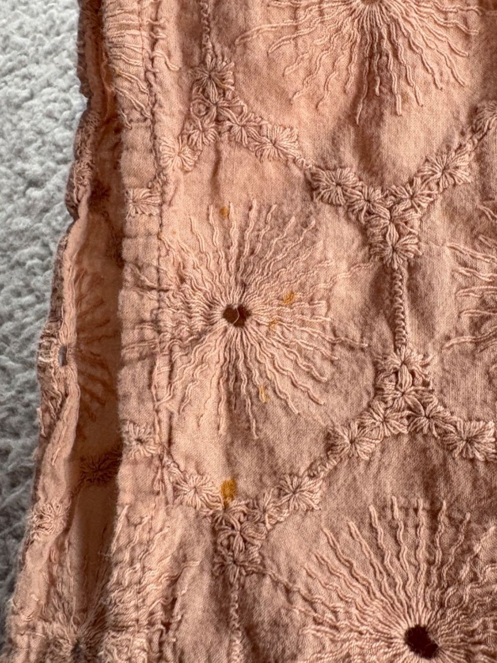 ASOS DESIGN Blush Embroidered Eyelet Tiered Midi Dress Sz 6 - Picture 6 of 10